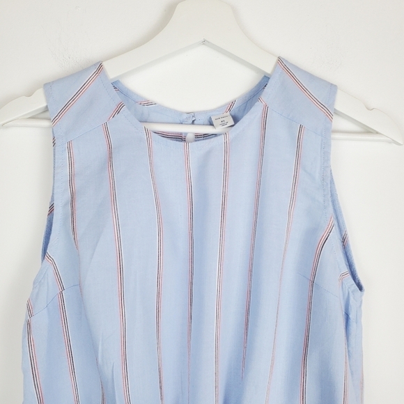Old Navy XS‎ Striped Sleeveless blouse Tie front Keyhole back - Picture 5 of 9